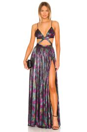 Retrofete Metallic Cutout Gown at Revolve