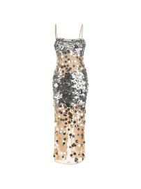 Retrofete Sequin Slip Midi Dress Silver at Farfetch