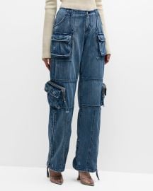 Retrofete Tammy Low-Rise Zip-Cuff Cargo Denim Jeans at Neiman Marcus