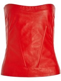 Retrofete Veda Leather Top Red at Farfetch