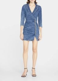 Retrofete Willa Asymmetric Denim Mini Wrap Dress - at Bergdorf Goodman