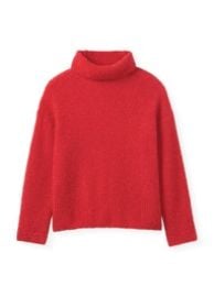 Reverse Jersey Knit Turtleneck Sweater St John Knits at St John