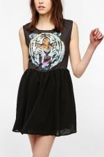 Reverse Tiger Face Dress at Urban Outfitters