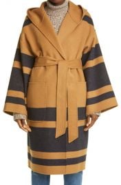 Reversible Belted Hooded Wool Blend Coat at Nordstrom