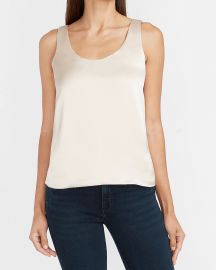 Reversible Satin Scoop Neck Tank at Express