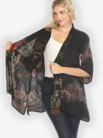 Reversible Vintage Kimono Art Baroque Garden Silk Kimono CITRON CLOTHING at Citron