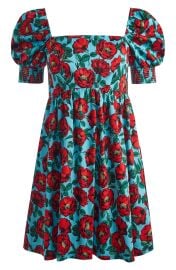 Reyna Floral Stretch Cotton Babydoll Dress at Nordstrom