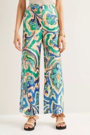 Rhiannon Satin Cropped Flare Pants at Anthropologie