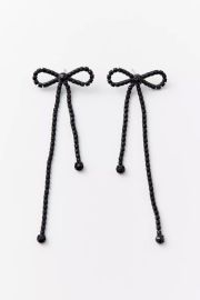 Rhinestone Bow Earring in Black at Urban Outfitters