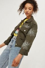 Rhinestone Embellished Shacket at Topshop