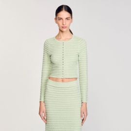 Rhinestone cardigan green For Women Paris at Sandro