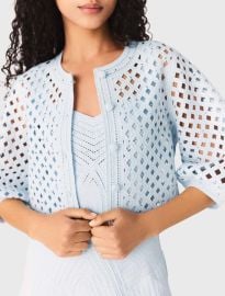 Rhinestone crochet cardigan Blue For Women at Maje