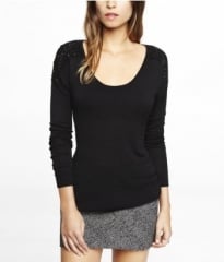 Rhinestone shoulder tee at Express