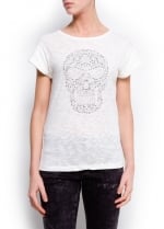 Rhinestone skull tee by Mango at Mango