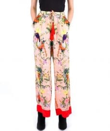 Rhobh Kyle Silk Pant In Bird Print by  Kyle x Shahida at Kyle x Shahida