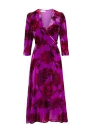 Rhode Lainey Midi Dress in Camellia Vine Crocus Velvet at Saks Fifth Avenue