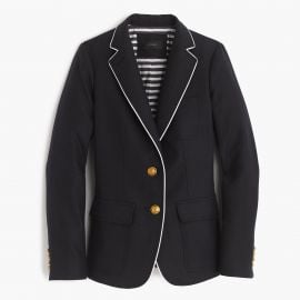 Rhodes blazer in tipped linen in Navy at J. Crew