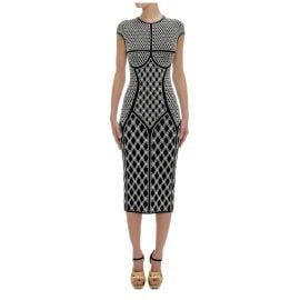 Rhombic Pearl Jacquard Knit Pencil Dress by Alexander McQueen at Matches