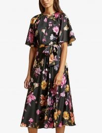 Rhubarb floral-print crepe midi dress at Selfridges