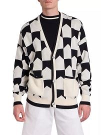 Rhude Chevron Checkered V Neck Cardigan at Saks Fifth Avenue