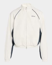 Rhude Mens Ramona Contrast Piping Linen Track Jacket at Neiman Marcus