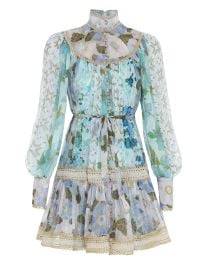 Rhythm Trimmed Billow Mini Aqua Mixed Print Online  Zimmermann at Zimmermann