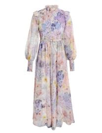 Rhythmic Shirred Midi Dress Citrus Garden Online  Zimmermann at Zimmermann