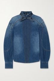 Rhythmic tie detailed denim shirt by Zimmermann at Net a Porter