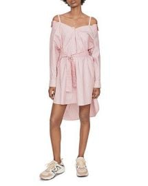 Riami Striped Cold-Shoulder Shirt Dress at Bloomingdales