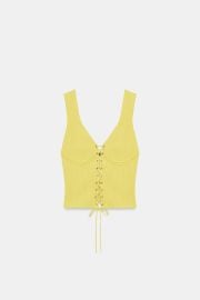 Rib Knit Corset Top at Zara