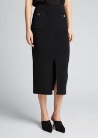 Rib-Knit Front-Slit Midi Skirt by Jonathan Simkhai at Bergdorf Goodman