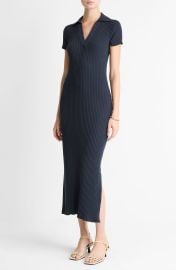 Rib Polo Midi Dress at Nordstrom