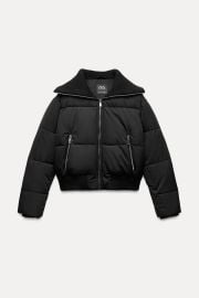 Rib Trim Padded Anorak at Zara