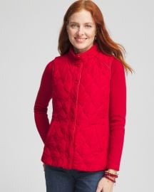 Rib Trim Quilted Vest at Chicos