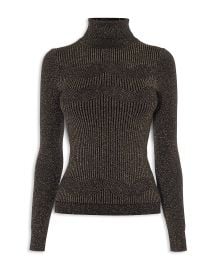 Ribbed Chevron-Knit Sparkle Turtleneck by Karen Millen at Bloomingdales