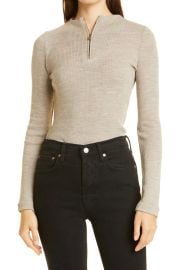 Ribbed Half Zip Mock Neck Sweater at Nordstrom