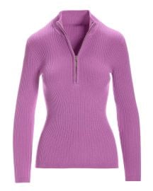 Ribbed Half Zip Up Sweater - Iris Orchid vert Boston Proper at Boston Proper