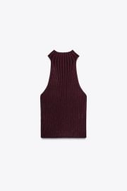Ribbed Knit Halter Top at Zara