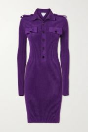 Ribbed-Knit Softly-Textured Mini Dress by Bottega Veneta at Net A Porter