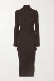 Ribbed-Knit Wool Turtleneck Dress by Bottega Veneta at Net A Porter