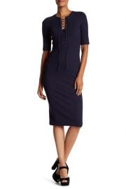 Ribbed Lace-Up Tee Dress by Derek Lam 10 Crosby at Nordstrom Rack