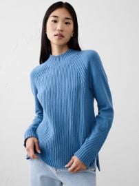 Ribbed Mock-Neck Sweater Banana Republic Factory at Gap Factory