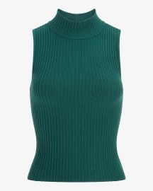 Ribbed Mock Neck Sweater Tank at Express