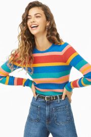 Ribbed Multicolor Striped Sweater by Forever 21 at Forever 21