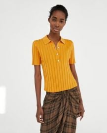 Ribbed Polo Shirt at Zara