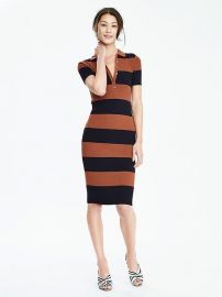  Ribbed Polo Sweater Dress at Banana Republic