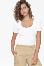 Ribbed Scoop Neck Tee at Forever 21