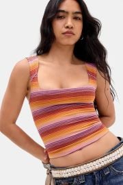 Ribbed Square Neck Tank Top at Urban Outfitters