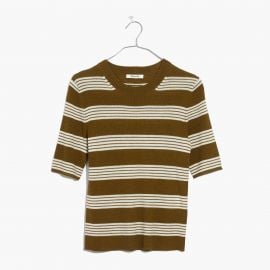 Ribbed Sweater Top in Bennett Stripe at Madewell