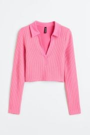 Ribbed Top with Collar at H&M
